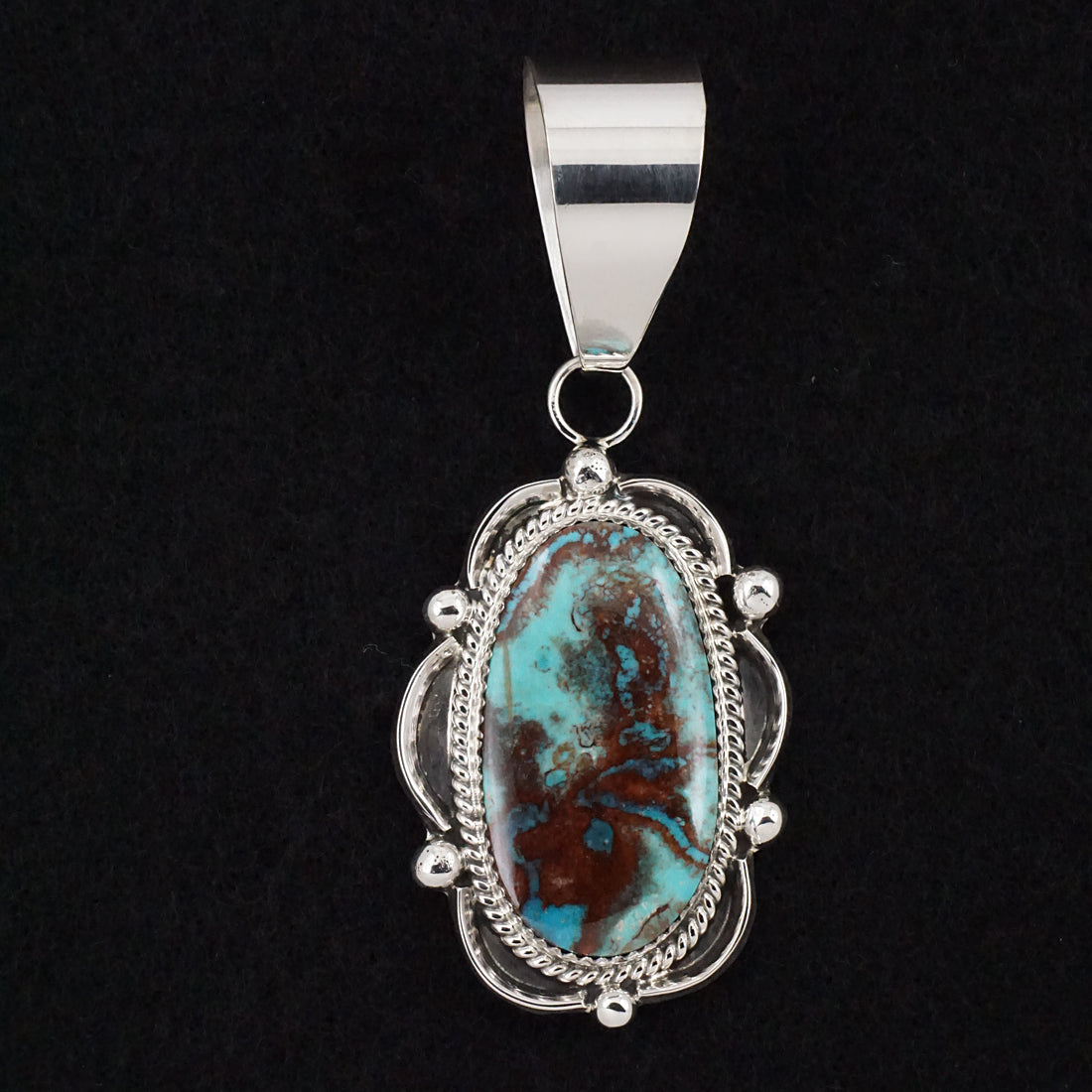 Leslie Nez Turquoise & Sterling Silver Pendant