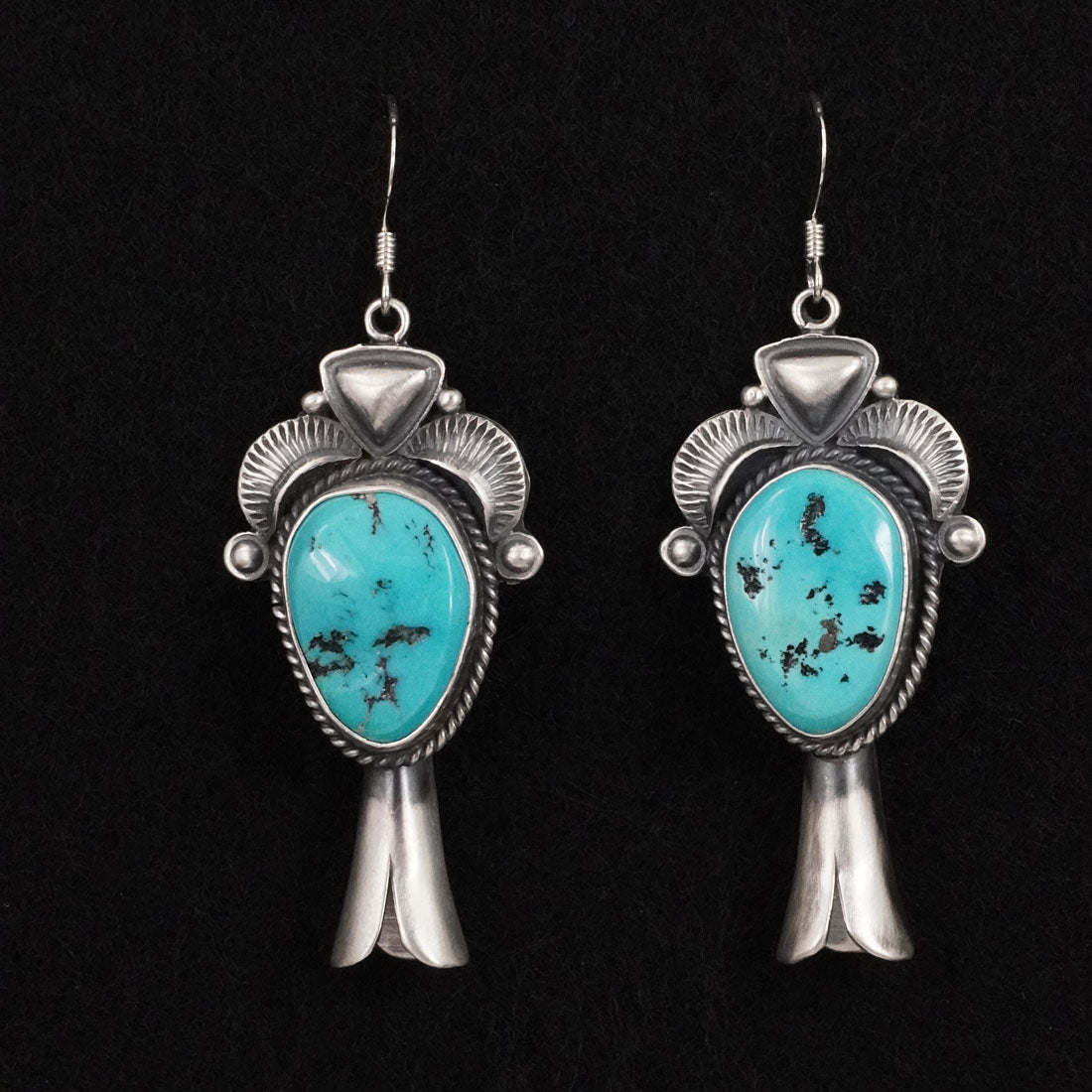 Derrick Gordon Turquoise & Sterling Silver Squash Blossom Set
