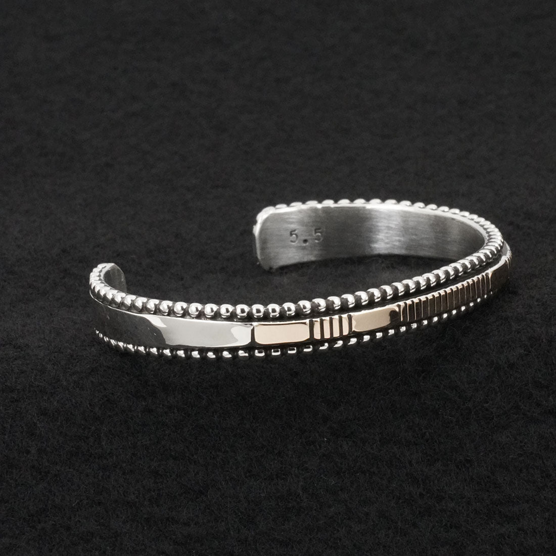 Jonathan Nez Sterling Silver & 14k Gold Bracelet