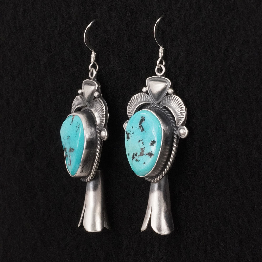 Derrick Gordon Turquoise & Sterling Silver Squash Blossom Set