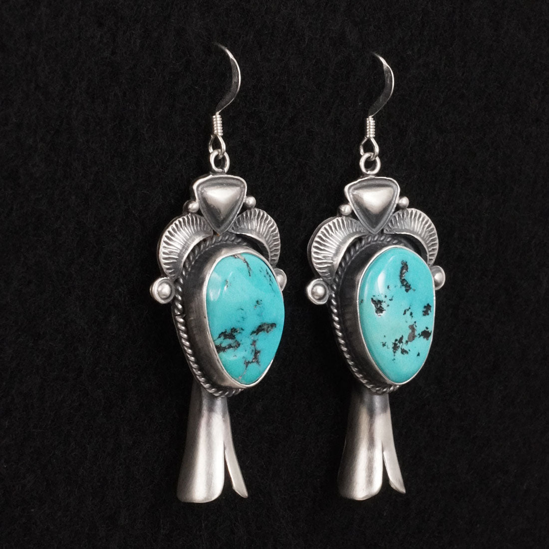 Derrick Gordon Turquoise & Sterling Silver Squash Blossom Set