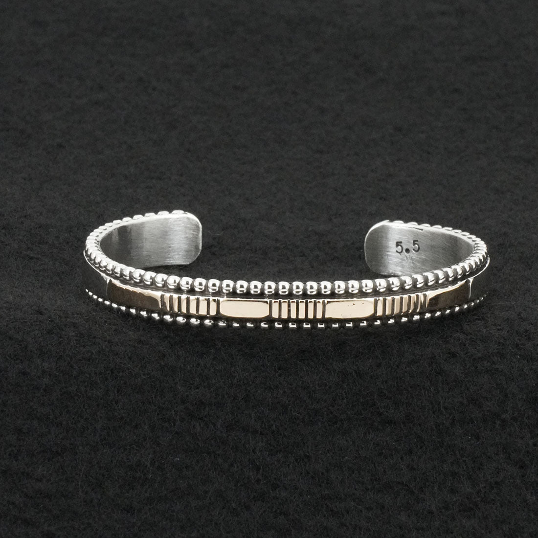 Jonathan Nez Sterling Silver & 14k Gold Bracelet