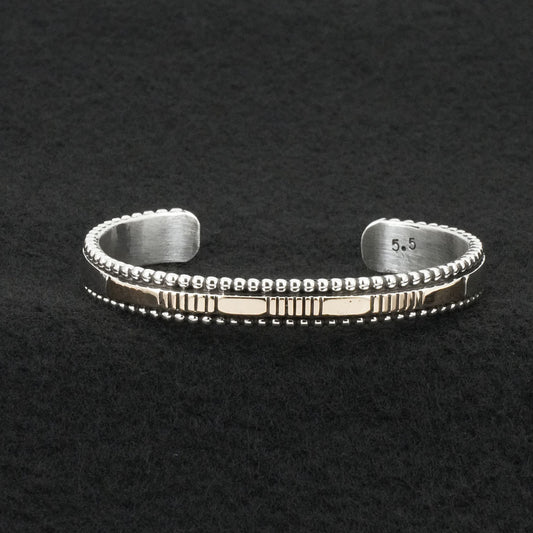 Jonathan Nez Sterling Silver & 14k Gold Bracelet