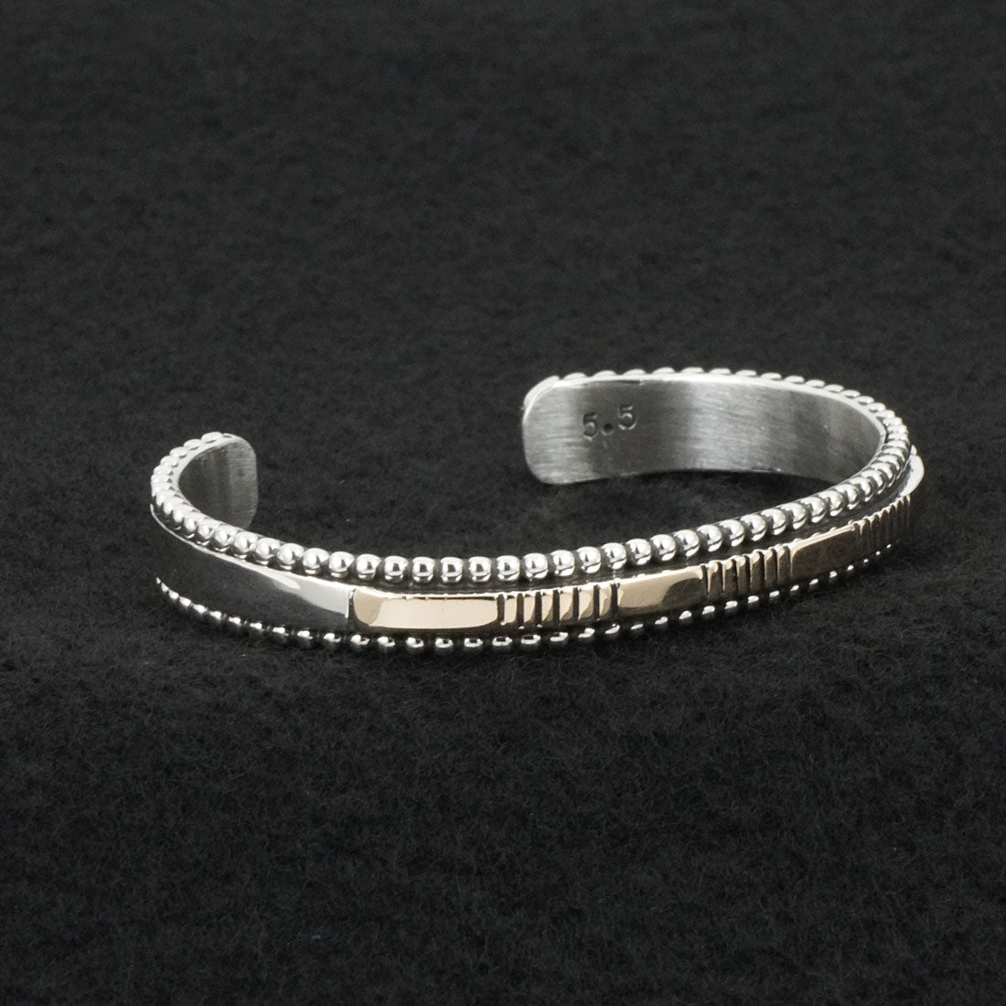 Jonathan Nez Sterling Silver & 14k Gold Bracelet