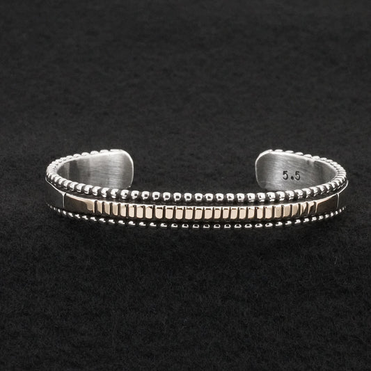 Jonathan Nez Sterling Silver & 14k Gold Bracelet