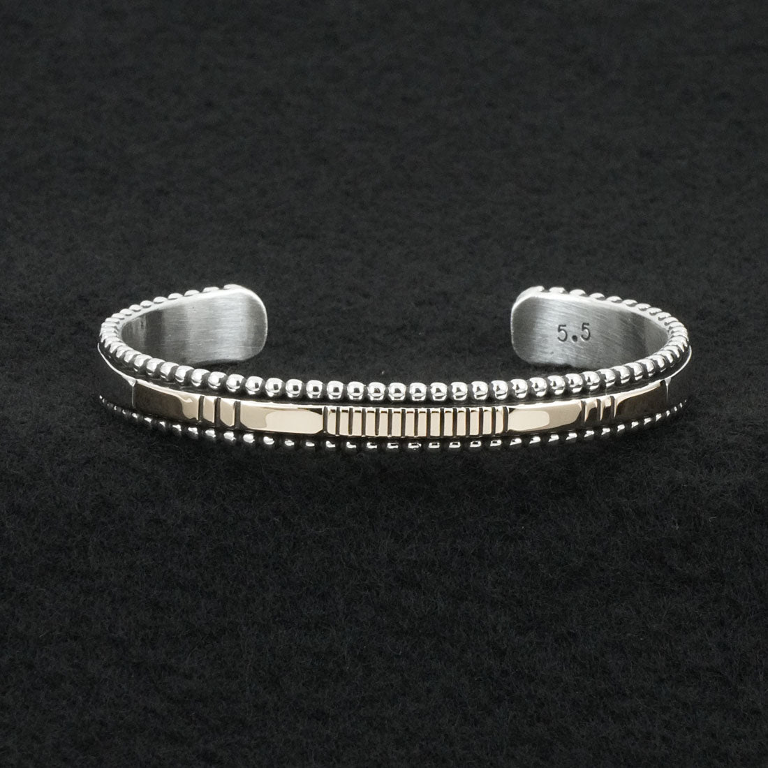Jonathan Nez Sterling Silver & 14k Gold Bracelet