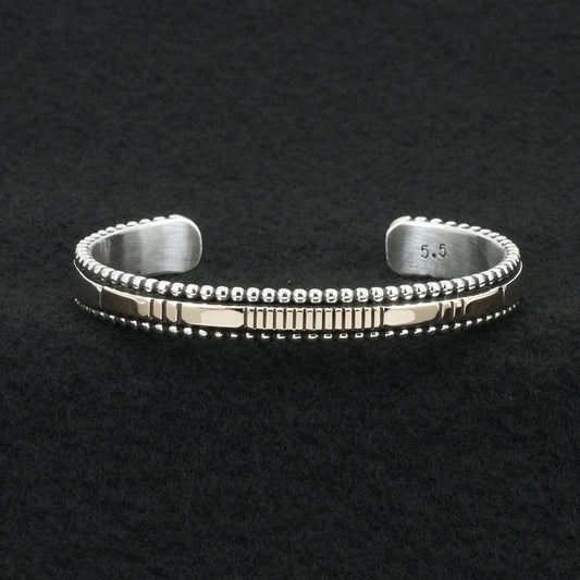 Jonathan Nez Sterling Silver & 14k Gold Bracelet
