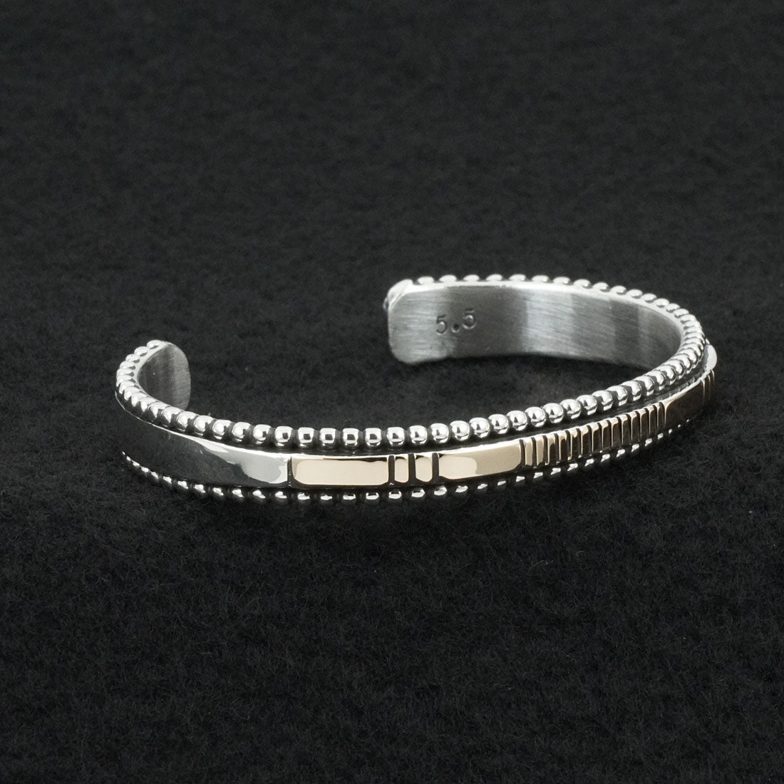 Jonathan Nez Sterling Silver & 14k Gold Bracelet