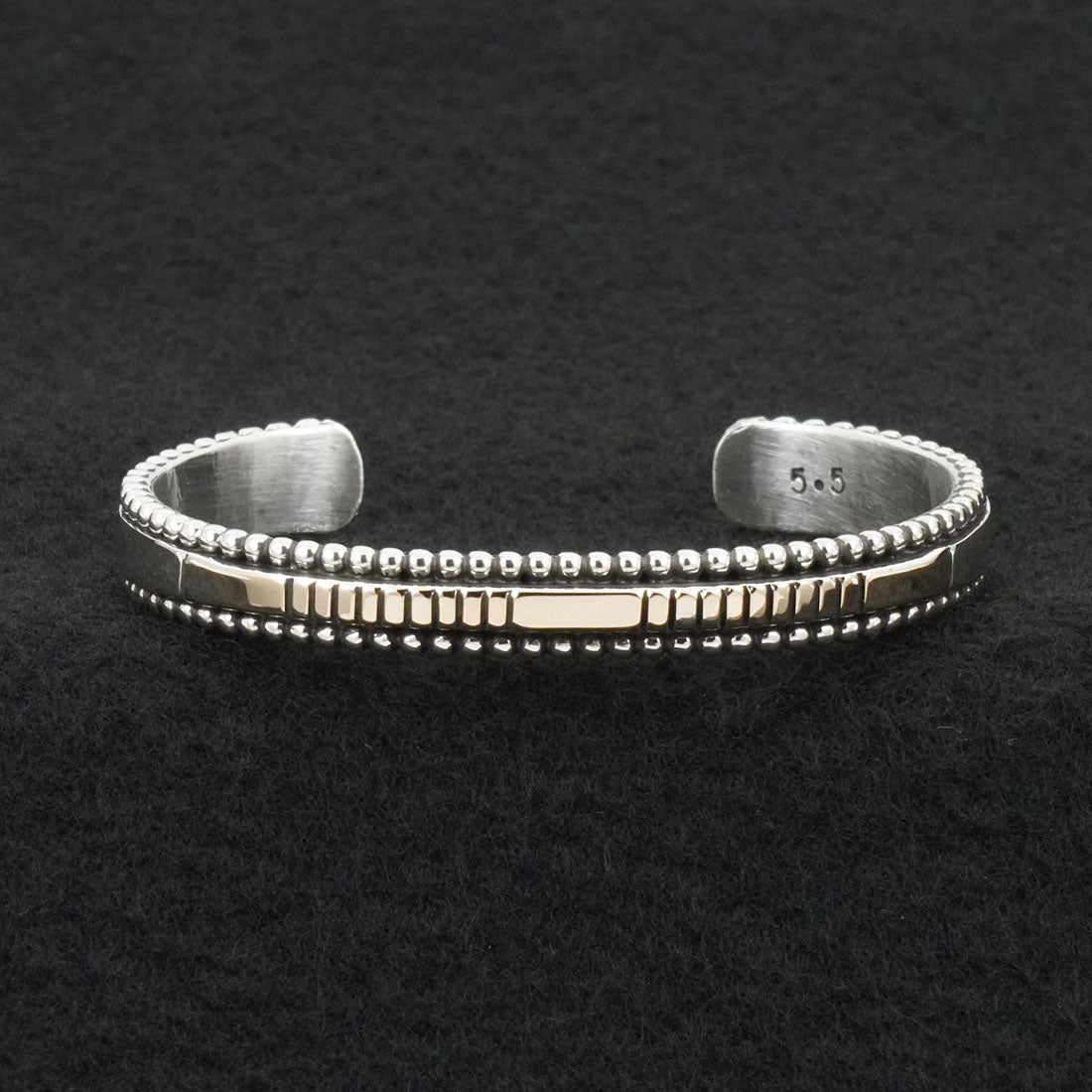 Jonathan Nez Sterling Silver & 14k Gold Bracelet