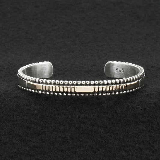 Jonathan Nez Sterling Silver & 14k Gold Bracelet