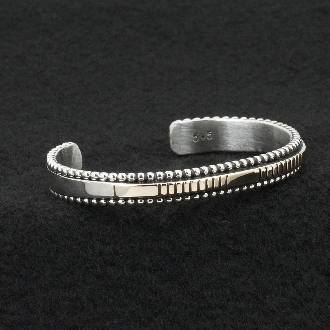 Jonathan Nez Sterling Silver & 14k Gold Bracelet