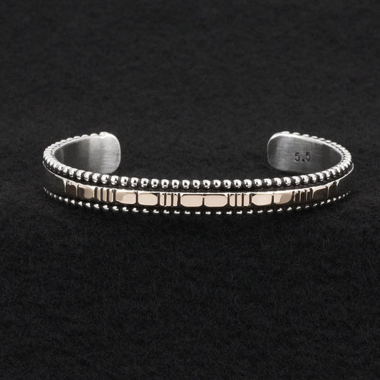 Jonathan Nez Sterling Silver & 14k Gold Bracelet