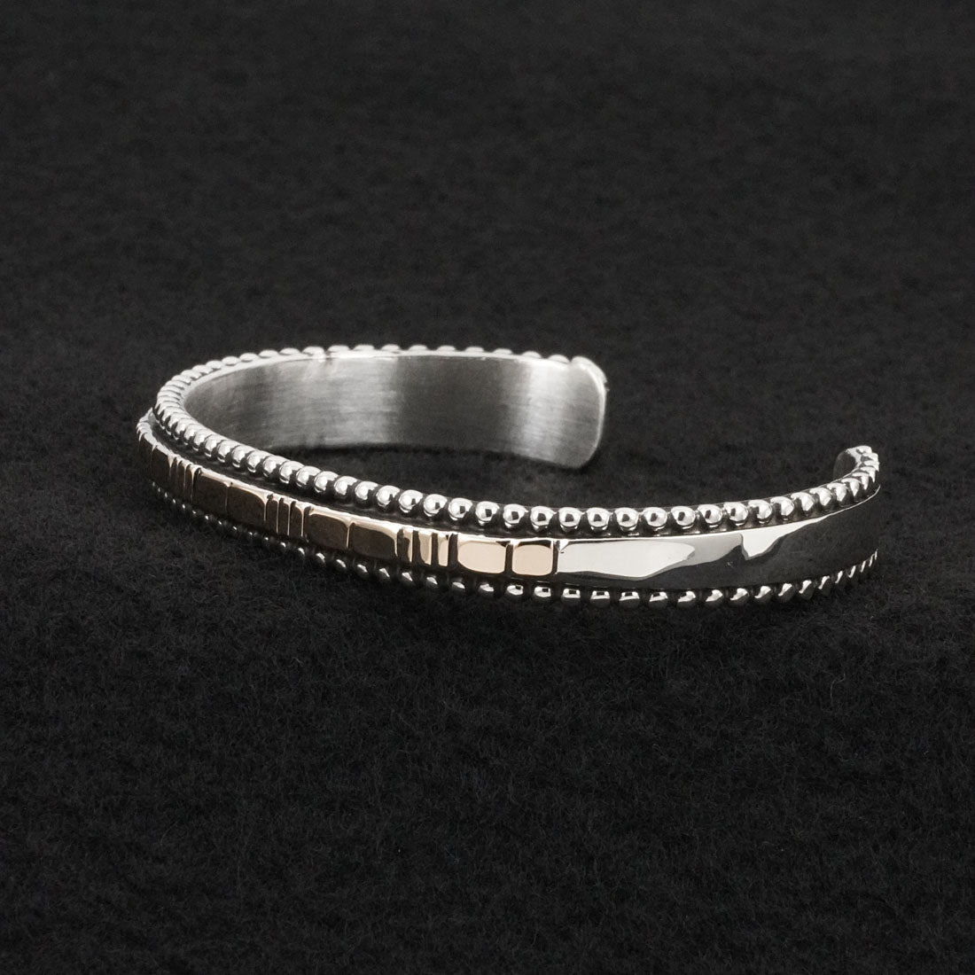 Jonathan Nez Sterling Silver & 14k Gold Bracelet