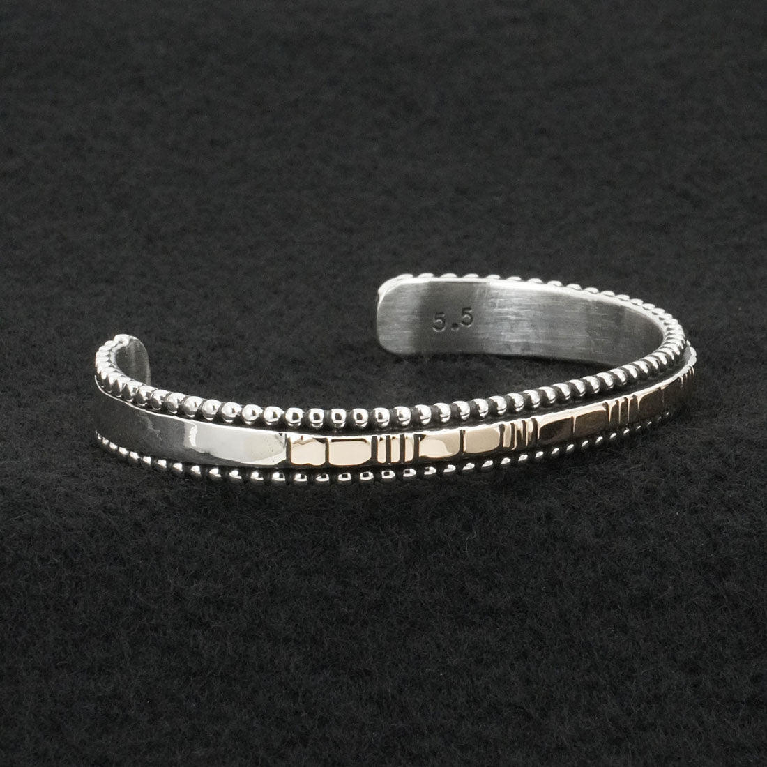 Jonathan Nez Sterling Silver & 14k Gold Bracelet