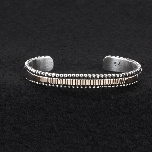 Jonathan Nez Sterling Silver & 14k Gold Bracelet