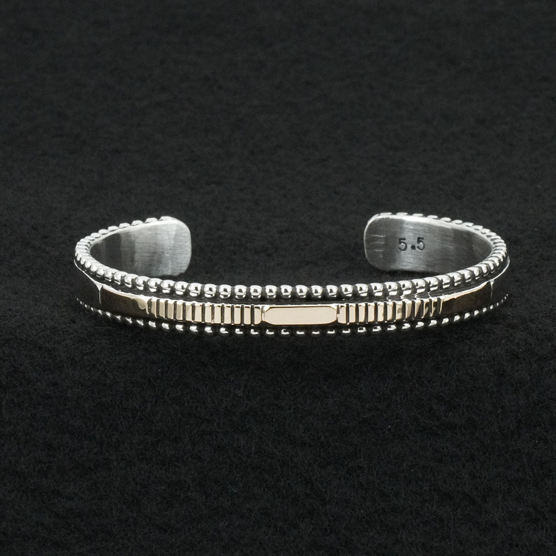 Jonathan Nez Sterling Silver & 14k Gold Bracelet