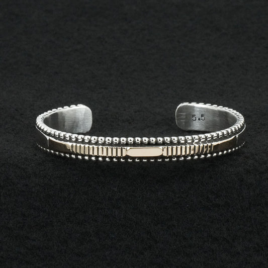 Jonathan Nez Sterling Silver & 14k Gold Bracelet