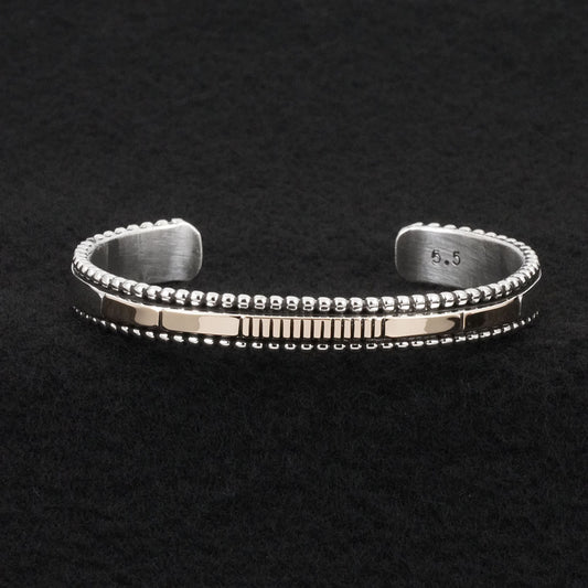 Jonathan Nez Sterling Silver & 14k Gold Bracelet