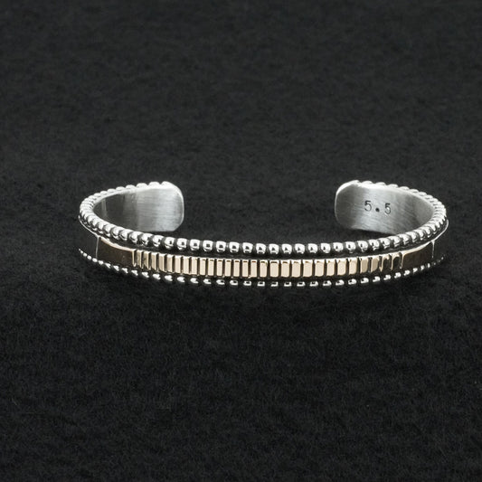 Jonathan Nez Sterling Silver & 14k Gold Bracelet