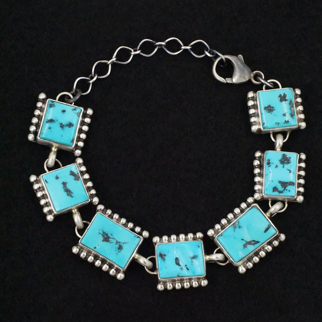 Darrin Livingston Turquoise & Sterling Silver Link Bracelet