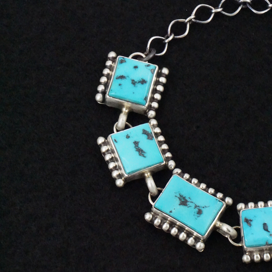 Darrin Livingston Turquoise & Sterling Silver Link Bracelet