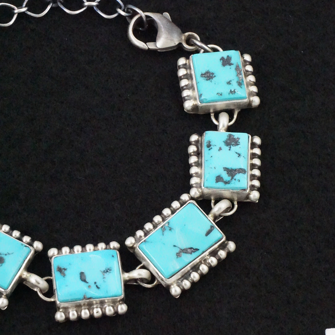 Darrin Livingston Turquoise & Sterling Silver Link Bracelet