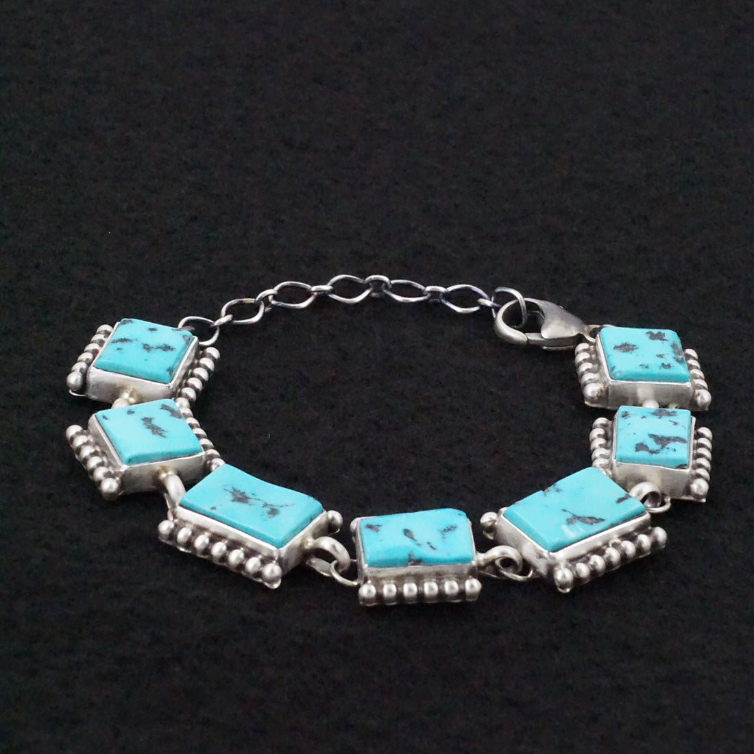 Darrin Livingston Turquoise & Sterling Silver Link Bracelet