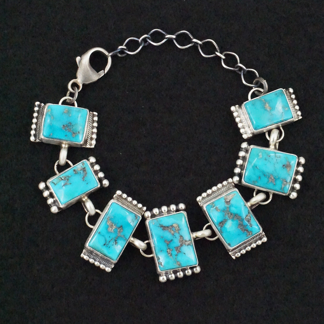 Darrin Livingston Turquoise & Sterling Silver Link Bracelet