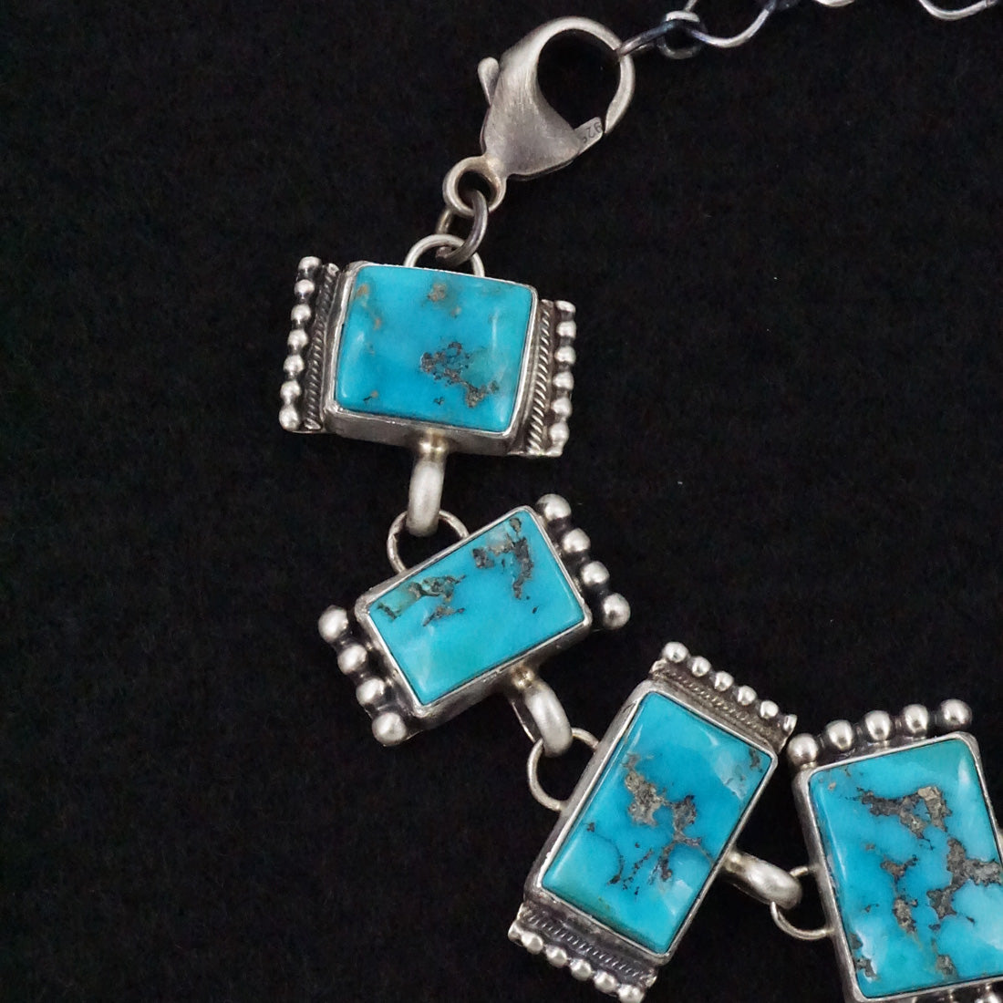 Darrin Livingston Turquoise & Sterling Silver Link Bracelet