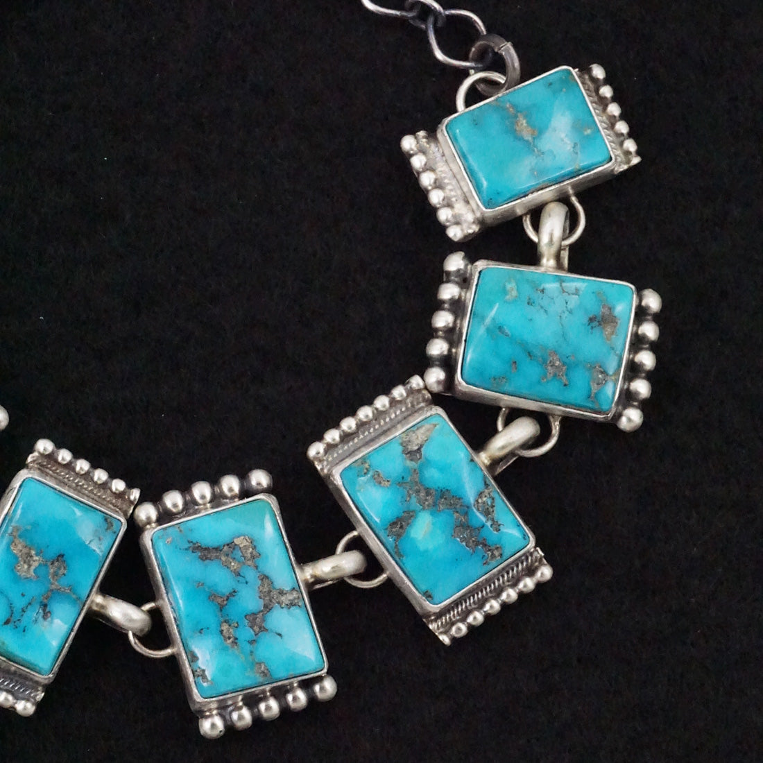 Darrin Livingston Turquoise & Sterling Silver Link Bracelet