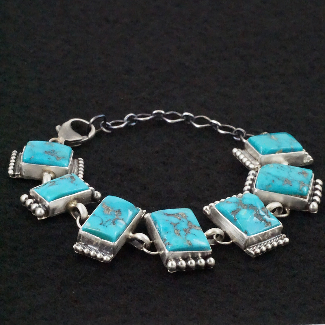 Darrin Livingston Turquoise & Sterling Silver Link Bracelet