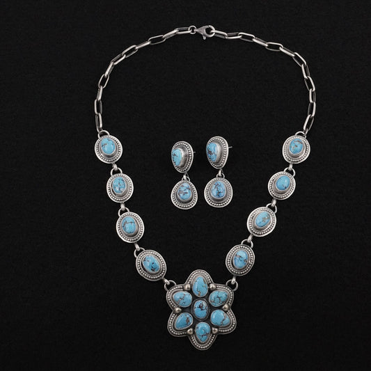 Kathleen Livingston Turquoise & Sterling Silver Necklace Set