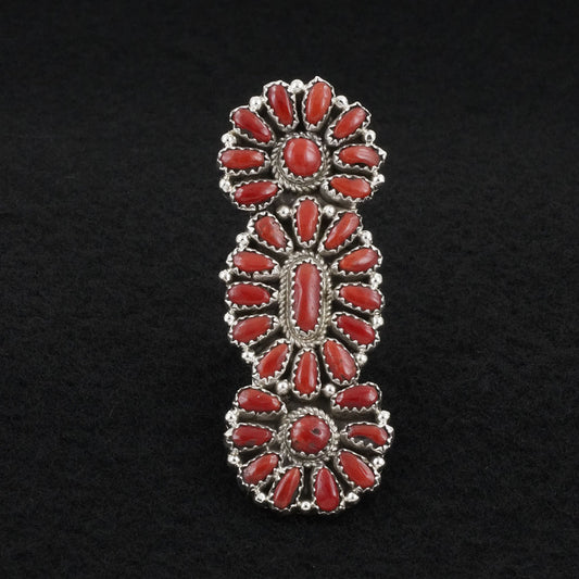 Justina Wilson Coral & Sterling Silver Ring Size 7.5