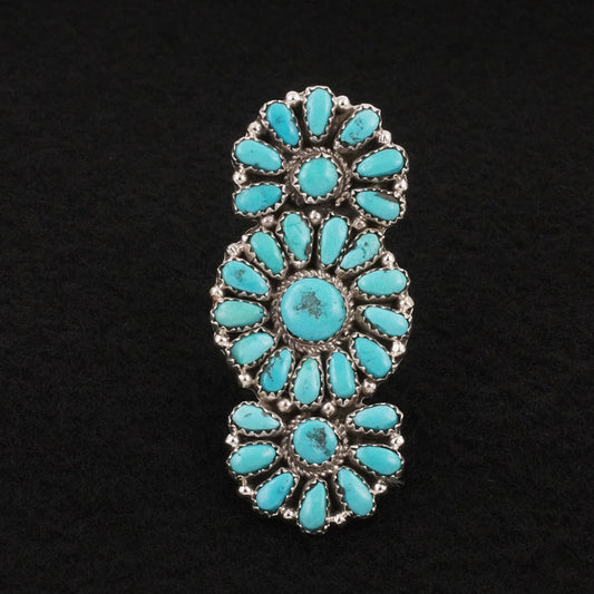 Justina Wilson Turquoise & Sterling Silver Ring Size 8.5