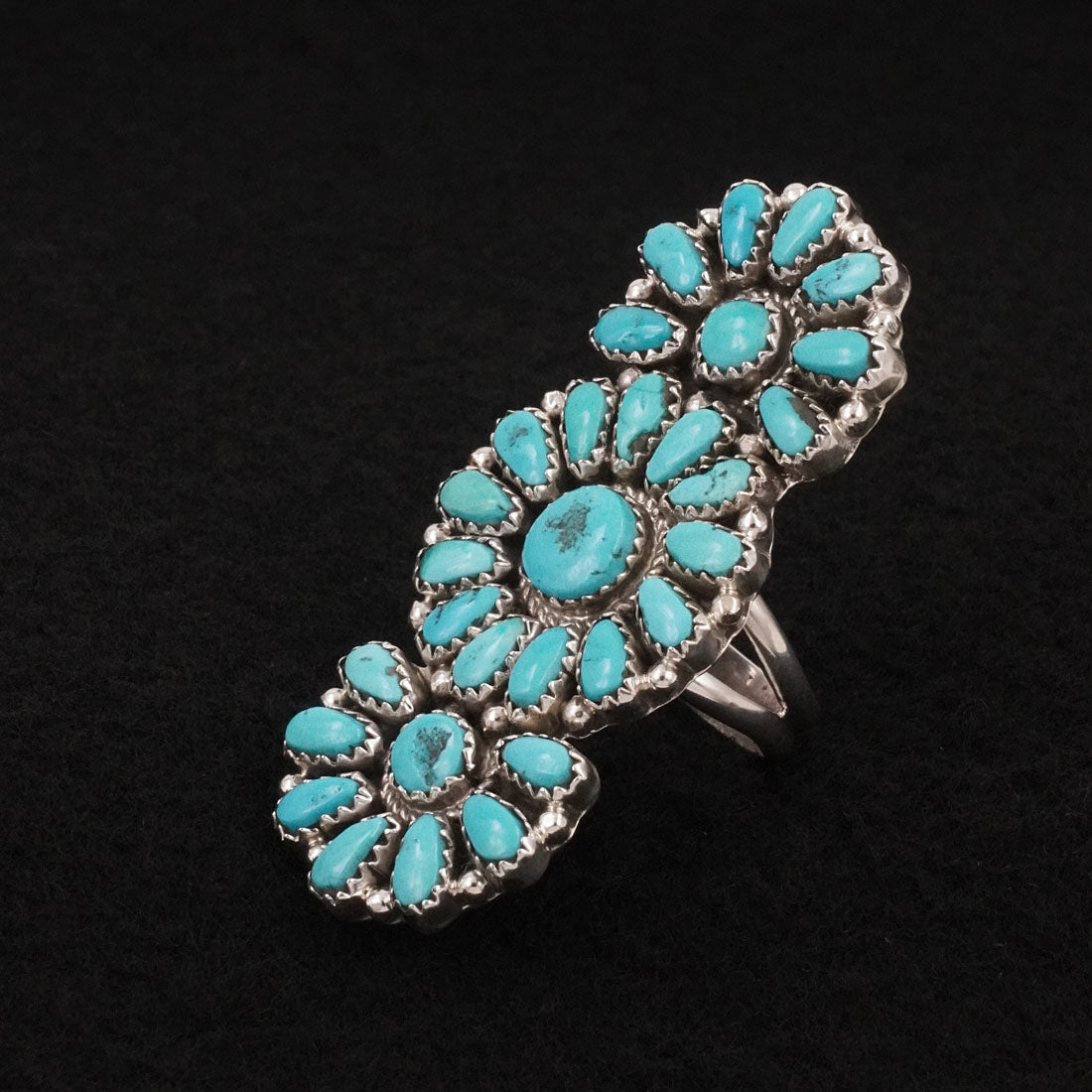 Justina Wilson Turquoise & Sterling Silver Ring Size 8.5