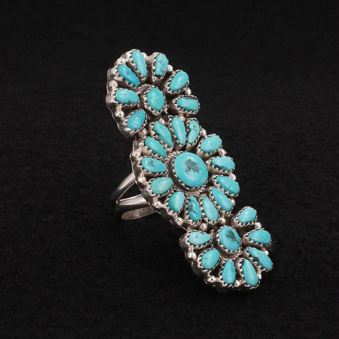 Justina Wilson Turquoise & Sterling Silver Ring Size 8.5