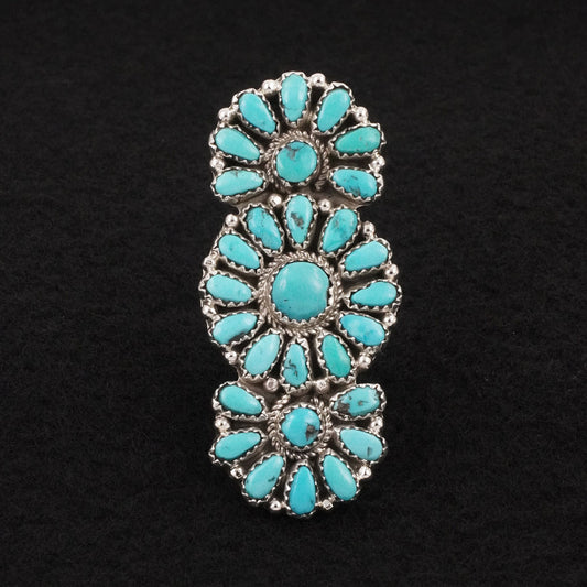 Justina Wilson Turquoise & Sterling Silver Ring Size 8