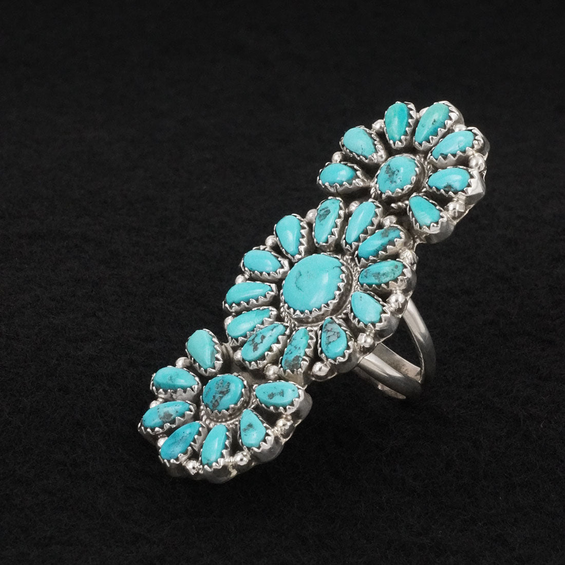 Justina Wilson Turquoise & Sterling Silver Ring Size 7