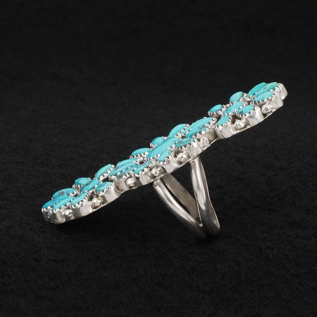 Justina Wilson Turquoise & Sterling Silver Ring Size 7