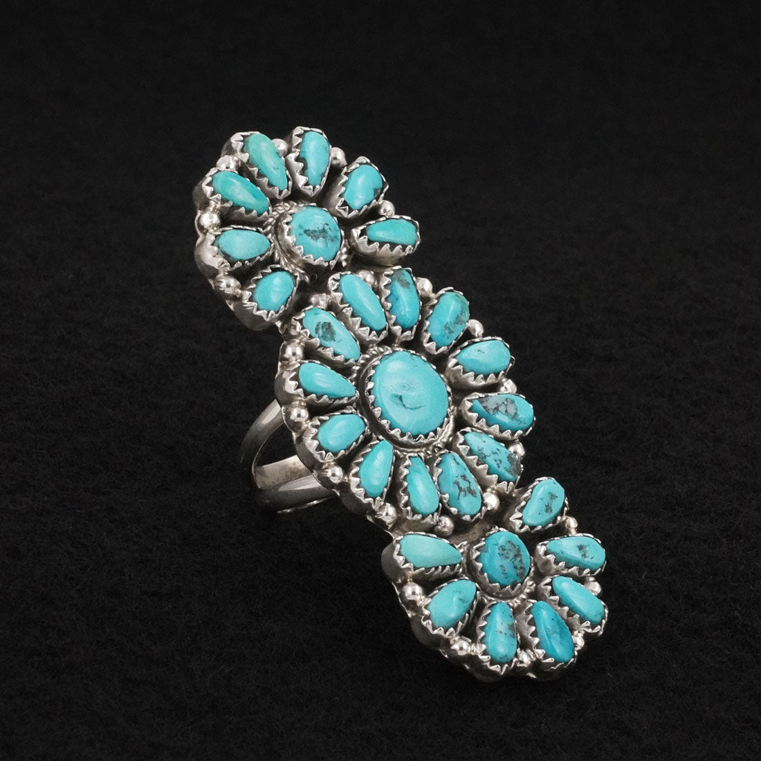 Justina Wilson Turquoise & Sterling Silver Ring Size 7