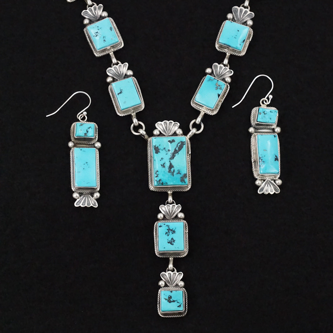 Paul Livingston Turquoise & Sterling Silver Necklace Set