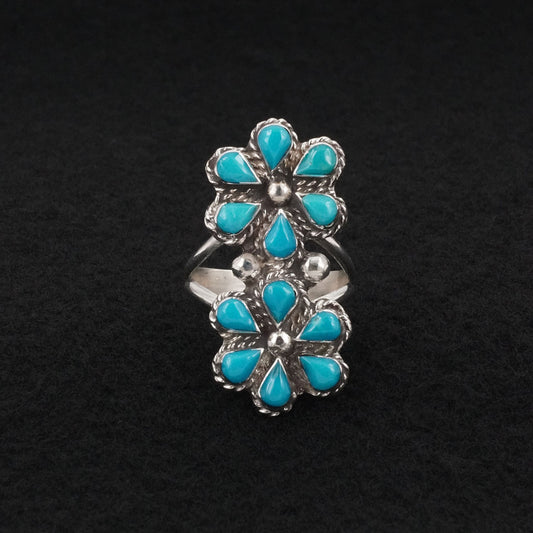 Gina Dosedo Turquoise & Sterling Silver Ring Size 11