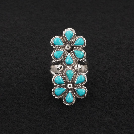 Gina Dosedo Turquoise & Sterling Silver Ring Size 8.5