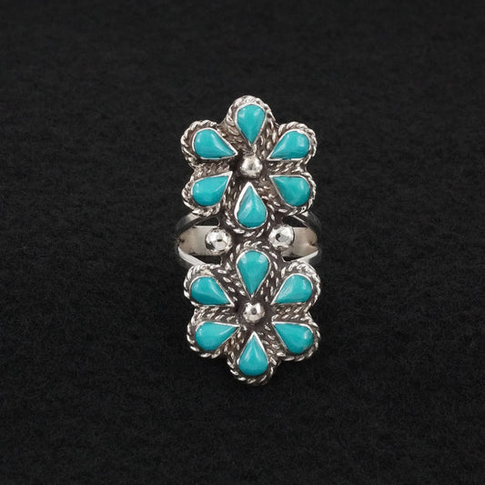 Gina Dosedo Turquoise & Sterling Silver Ring Size 9