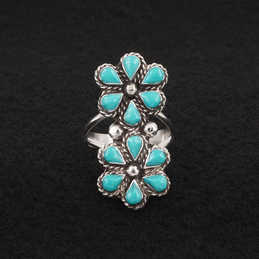 Gina Dosedo Turquoise & Sterling Silver Ring Size 12