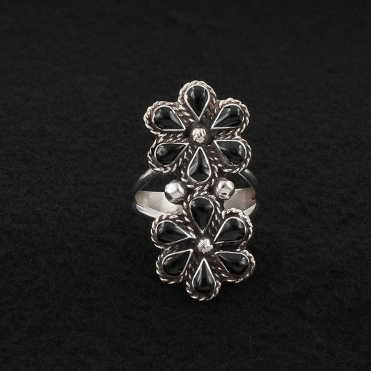 Gina Dosedo Onyx & Sterling Silver Ring Size 12