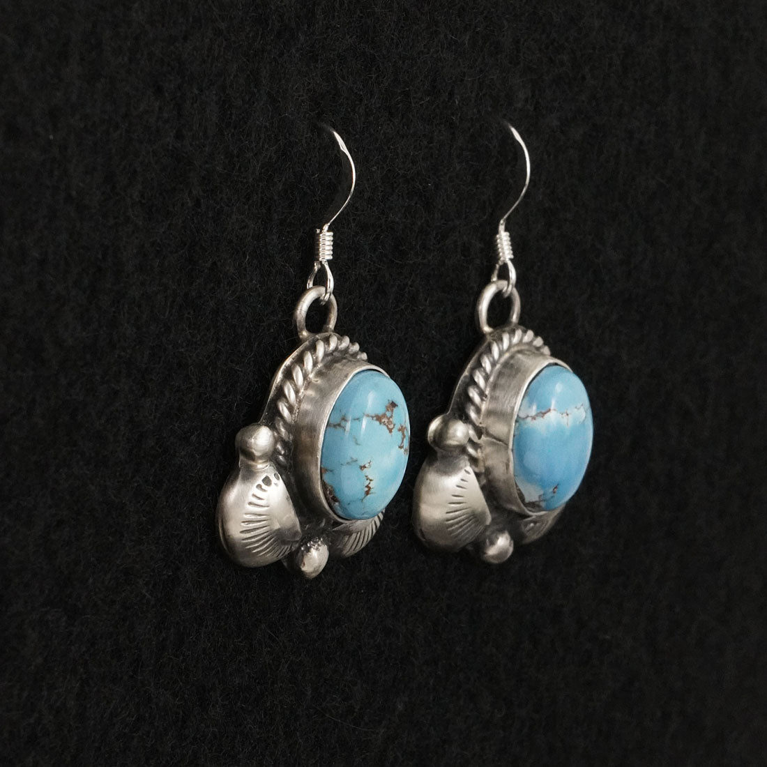 Vernon Johnson Turquoise & Sterling Silver Squash Blossom Set