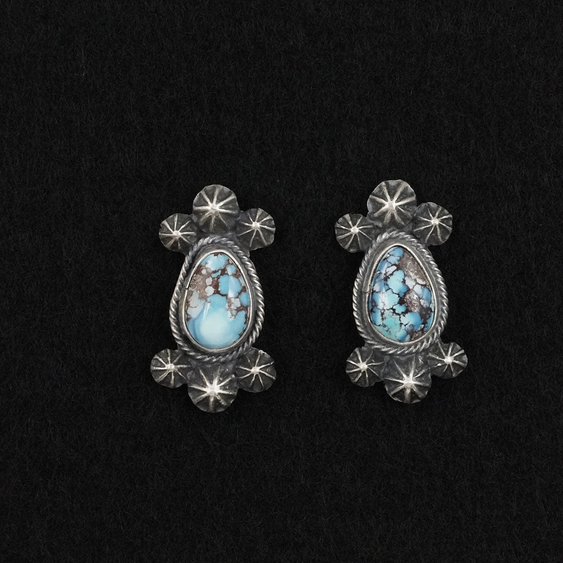 Darrin Livingston Turquoise & Sterling Silver Squash Blossom Set