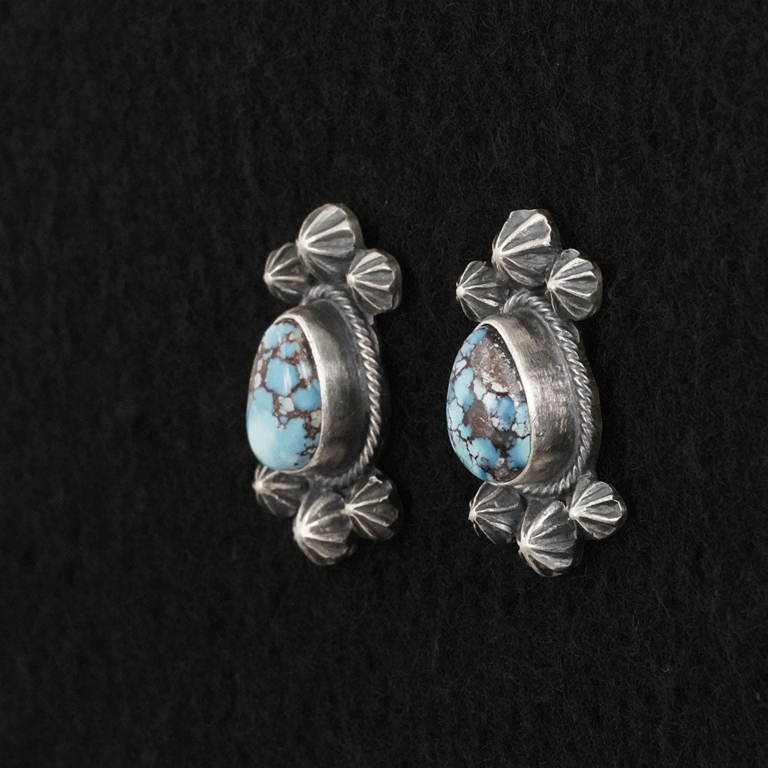 Darrin Livingston Turquoise & Sterling Silver Squash Blossom Set