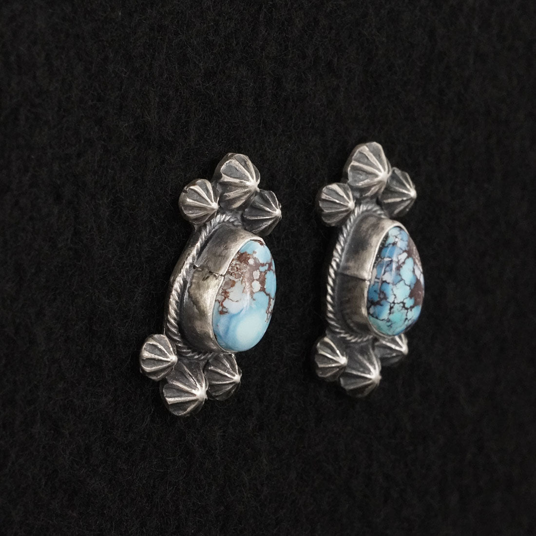 Darrin Livingston Turquoise & Sterling Silver Squash Blossom Set